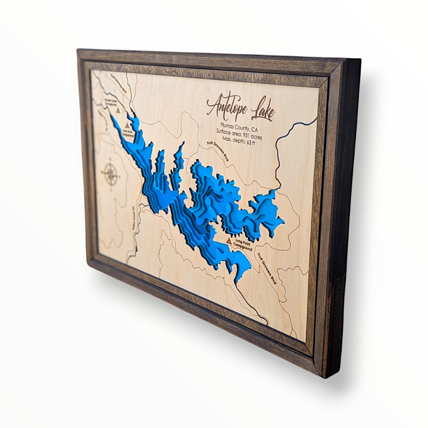 Antelope Lake Art | Antelope Bathymetry Map | Various Sizes
