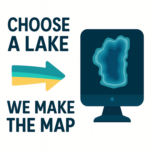 Custom Lake Bathymetry Map | Various Sizes