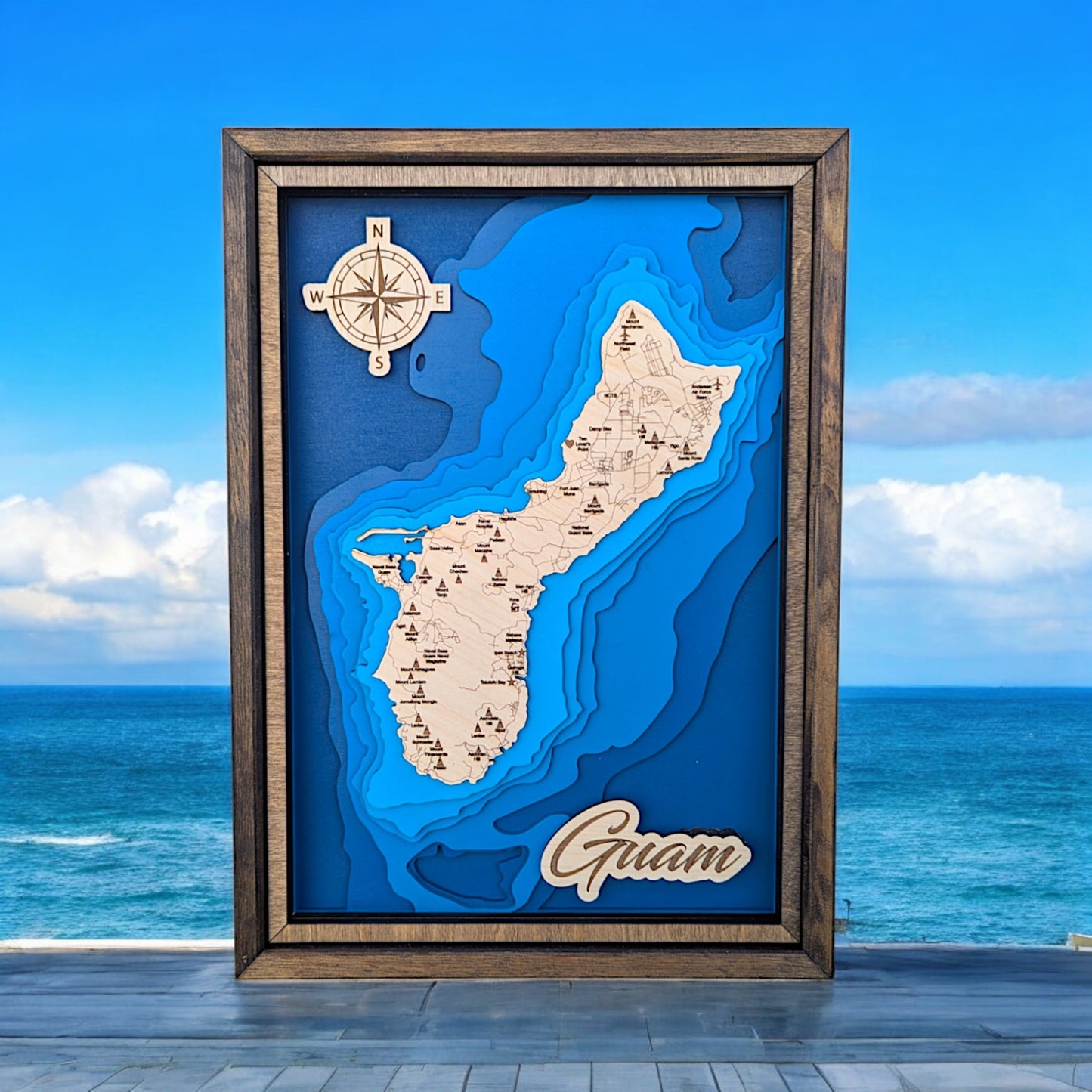 Guam Art | Guam Bathymetry Map | Various Sizes