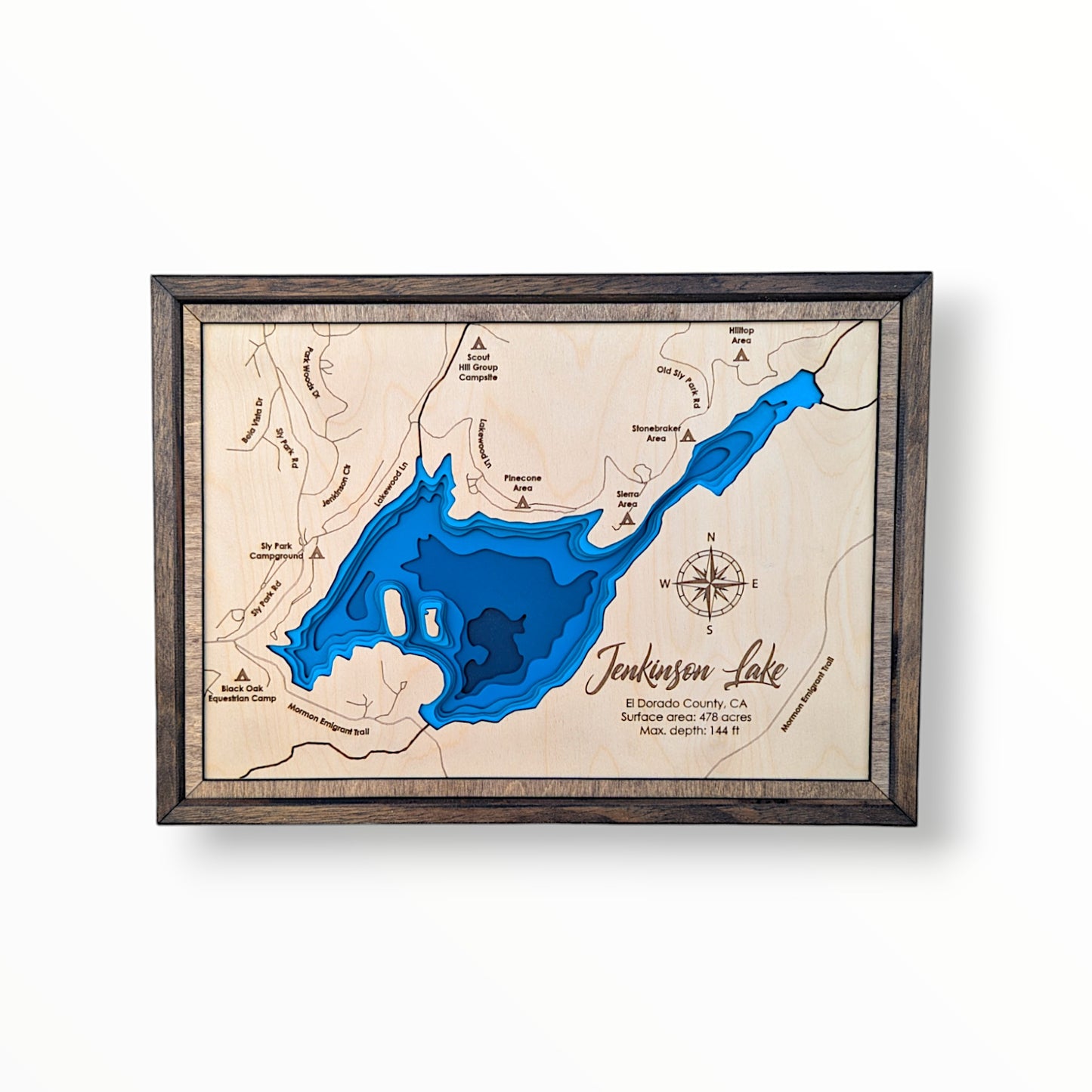 Jenkinson Lake Art | Jenkinson Lake Bathymetry Map | Various Sizes
