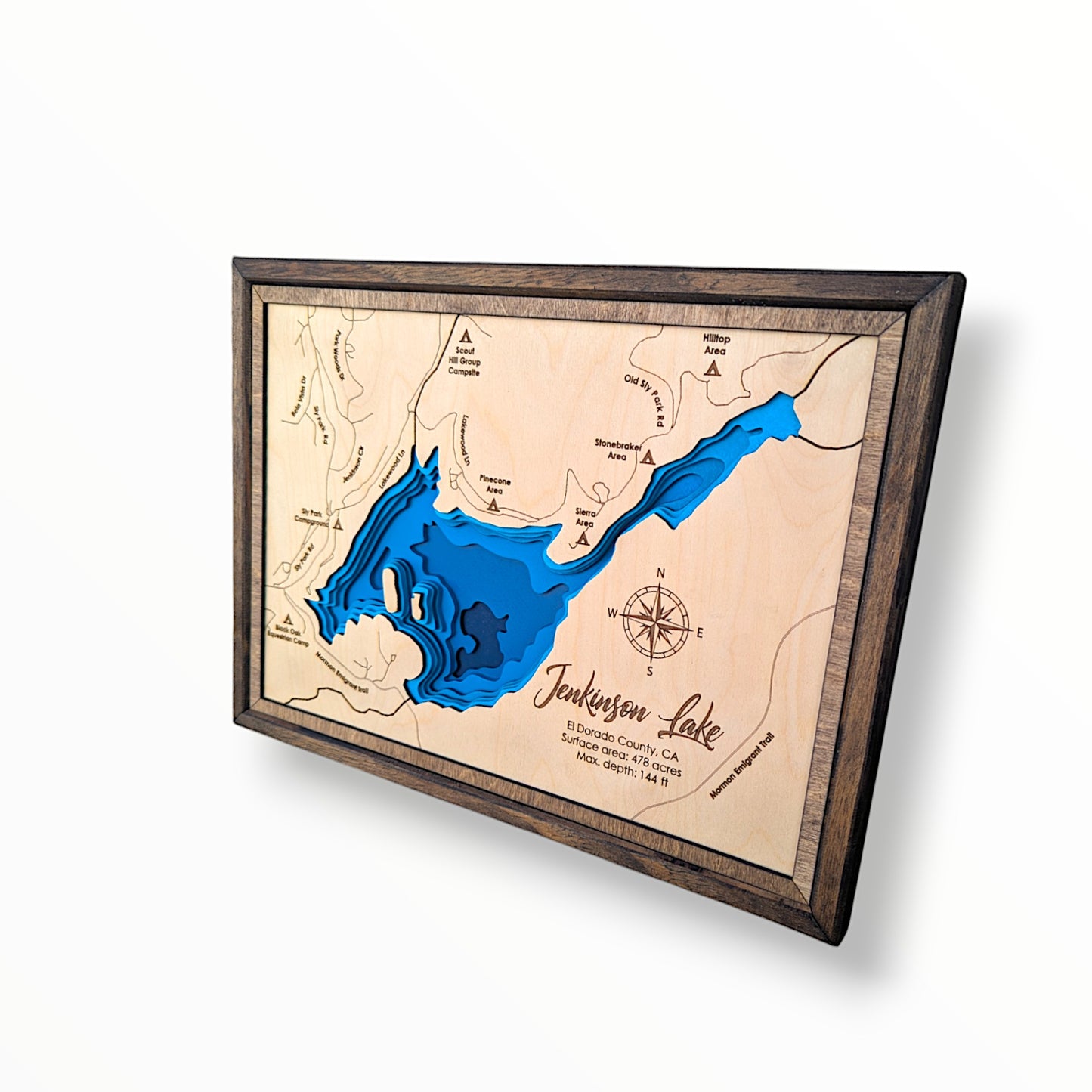 Jenkinson Lake Art | Jenkinson Lake Bathymetry Map | Various Sizes