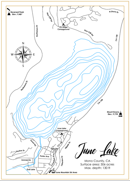 Custom Lake Map - June Lake