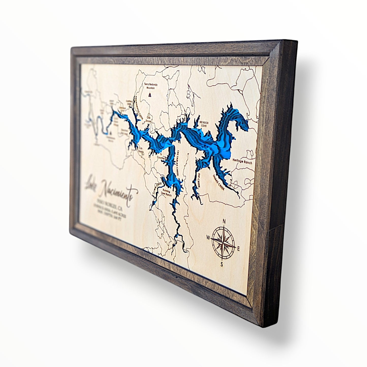 Lake Nacimiento Art | Nacimiento Bathymetry Map | Various Sizes