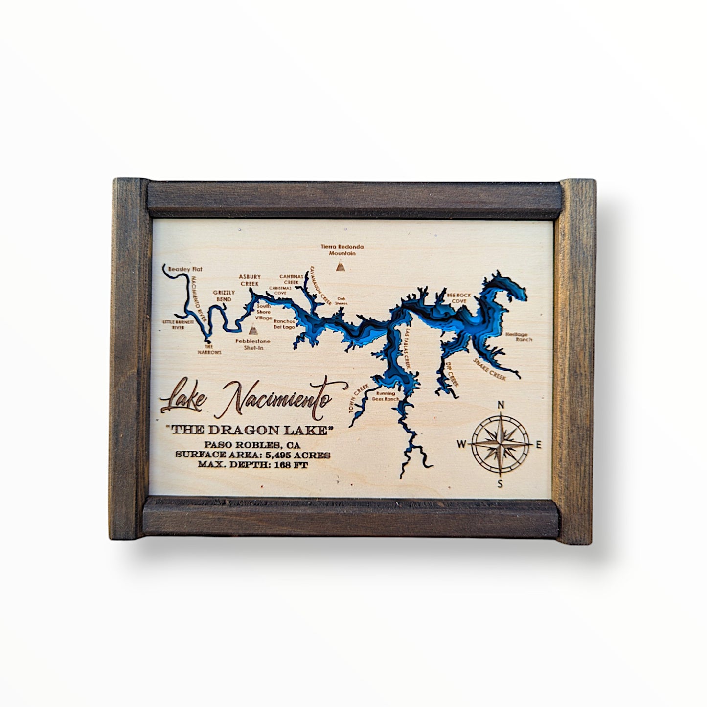 Lake Nacimiento Art | Nacimiento Bathymetry Map | Various Sizes