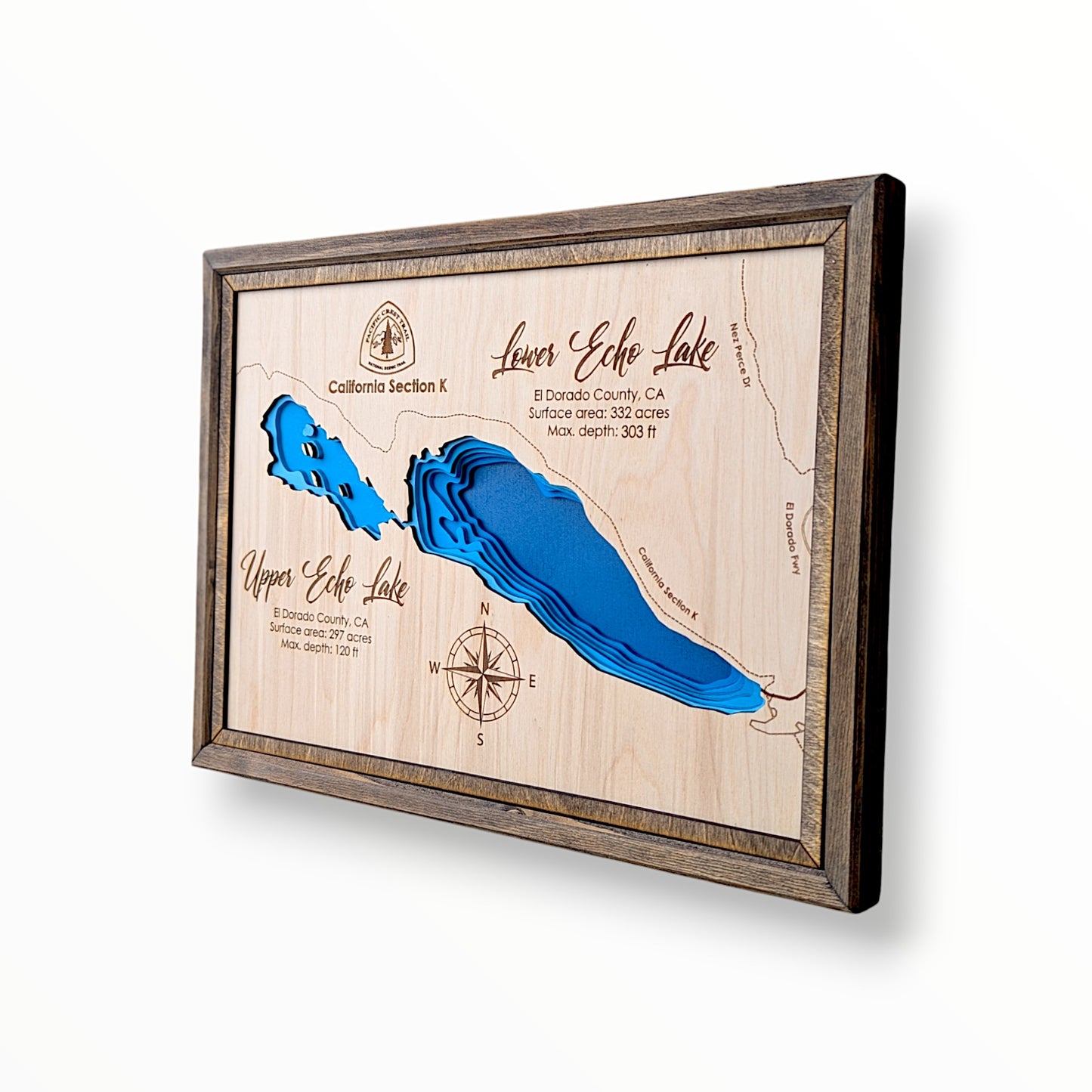 Echo Lake Art | Echo Lake Bathymetry Map | Various Sizes
