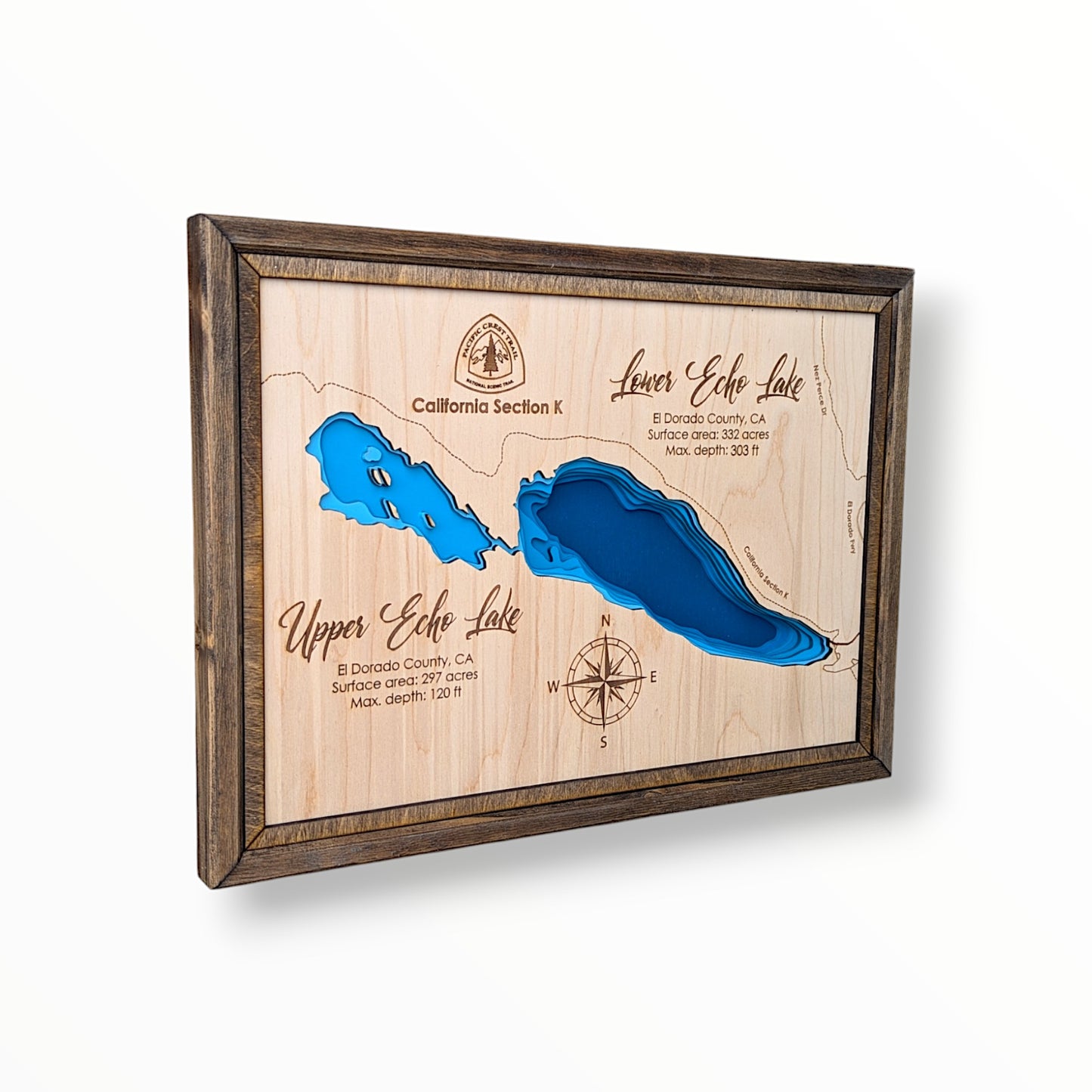 Echo Lake Art | Echo Lake Bathymetry Map | Various Sizes