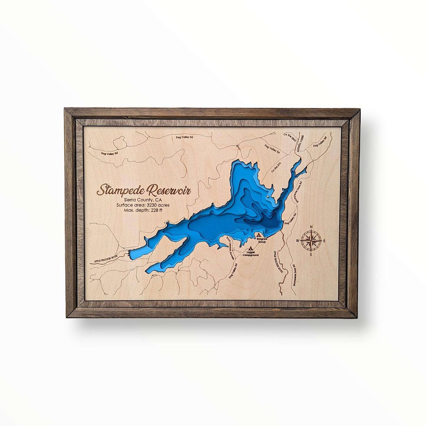 Stampede Reservoir Art | Stampede Reservoir Bathymetry Map | Various Sizes