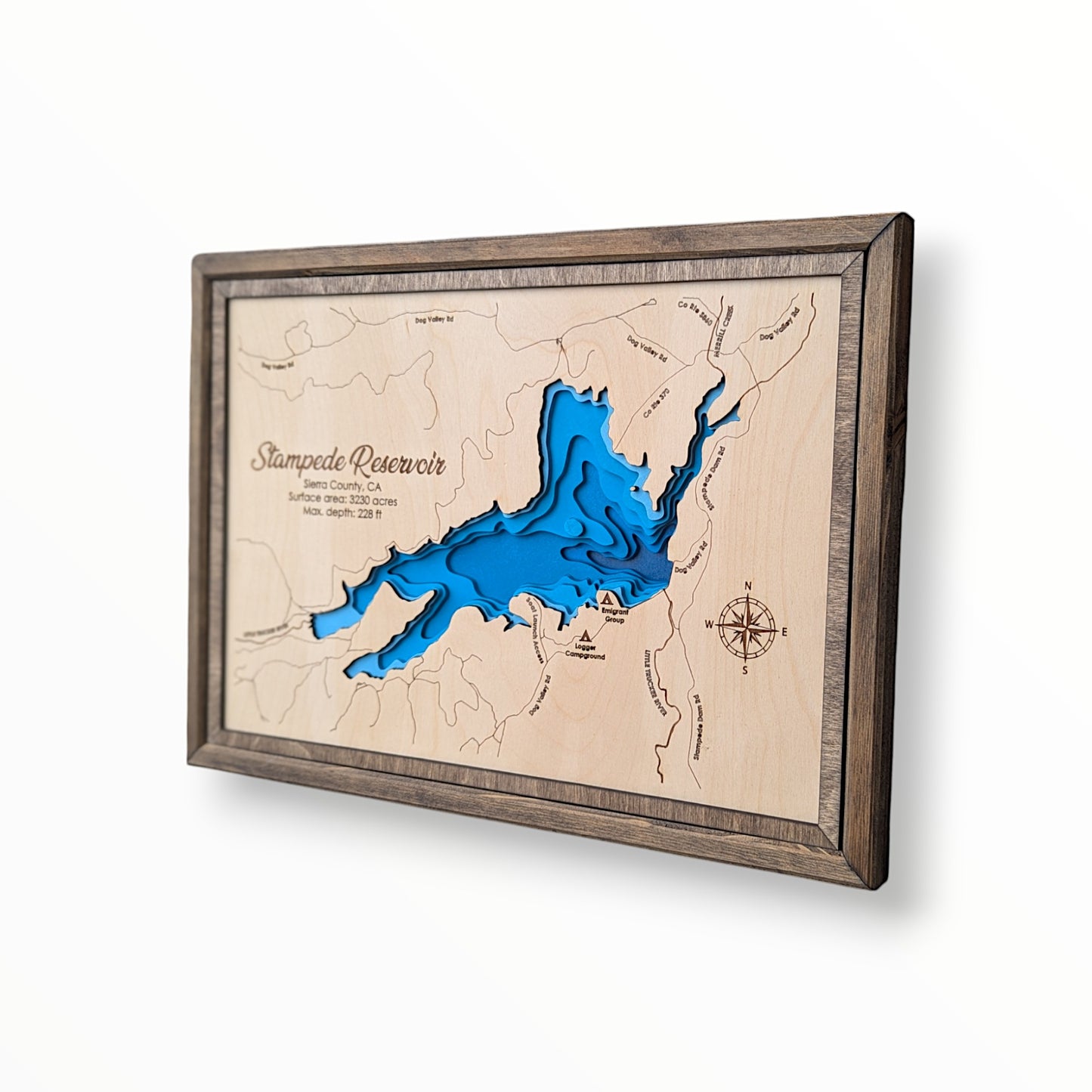 Stampede Reservoir Art | Stampede Reservoir Bathymetry Map | Various Sizes