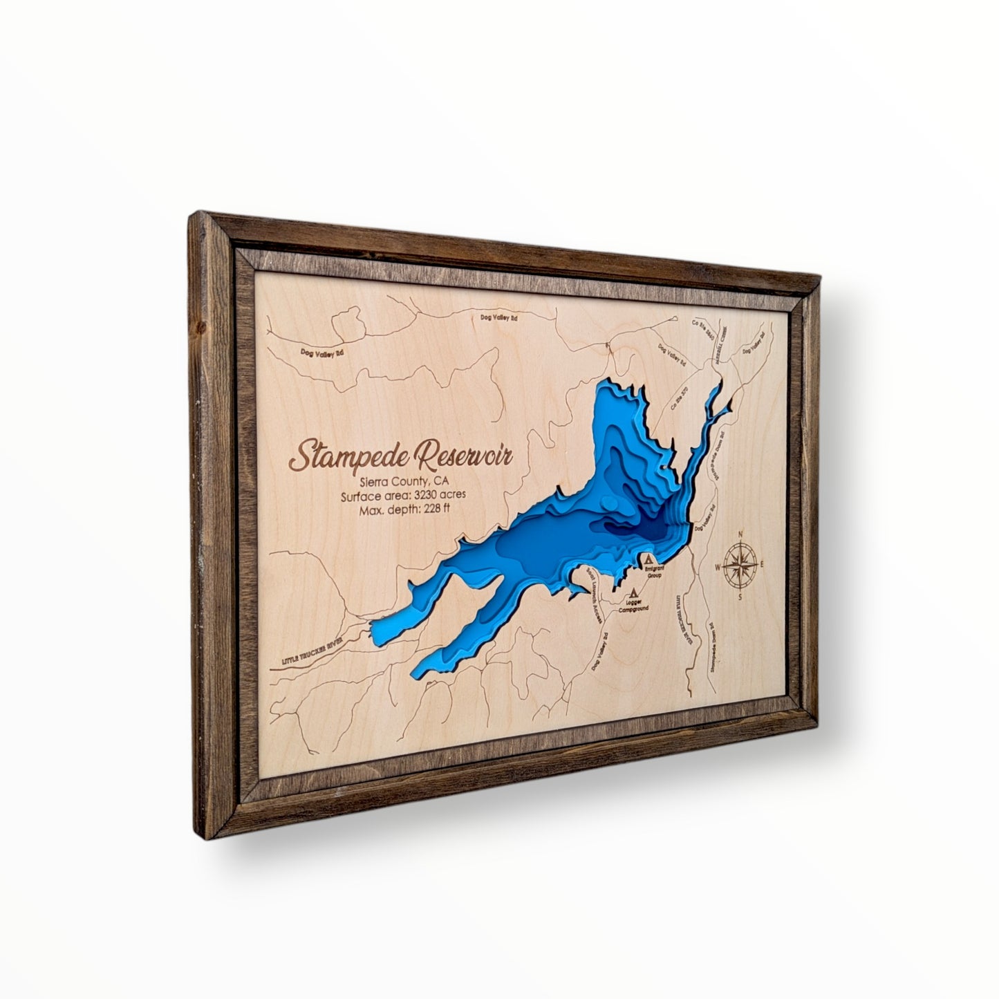 Stampede Reservoir Art | Stampede Reservoir Bathymetry Map | Various Sizes