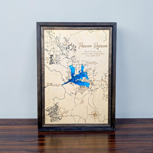 Pineview Reservoir Art | Pineview Reservoir Map | Various Sizes