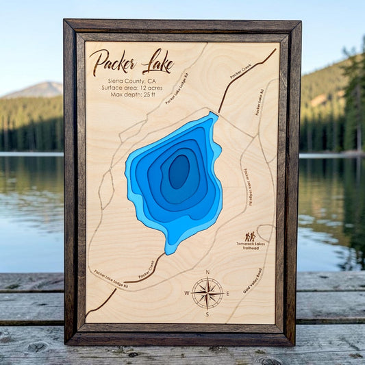 Packer Lake Art | Packer Lake Map | Various Sizes