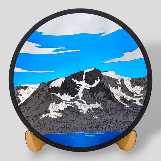 Realistic Wood Art | Mt. Tallac |  15" Circular