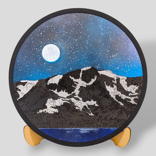 Realistic Wood Art | Mt. Tallac |  15" Circular