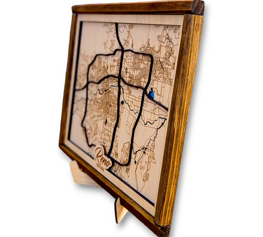 City Map Art | Reno, Nevada | 16" by 12"