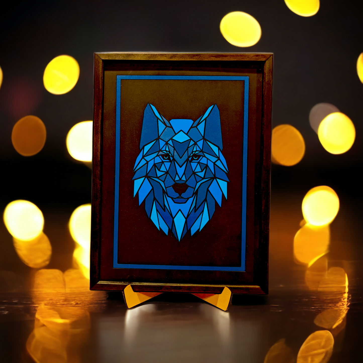 Geometric Animal Art | 12" by 16" | Wolf