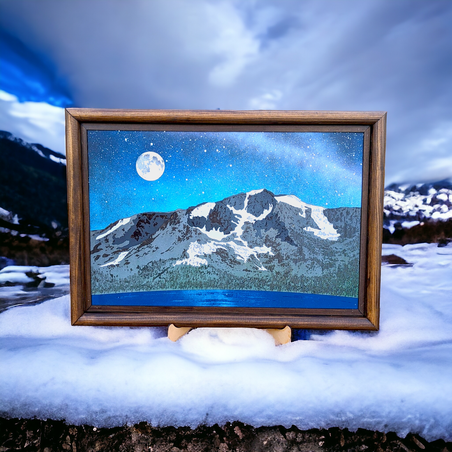 Realistic Wood Art | Mt. Tallac | Rectangular