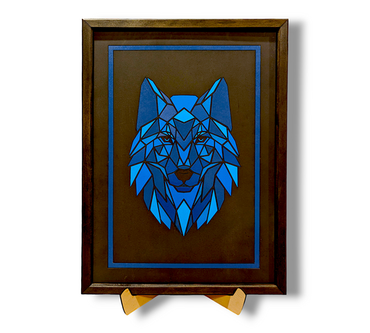 Geometric Animal Art | 12" by 16" | Wolf