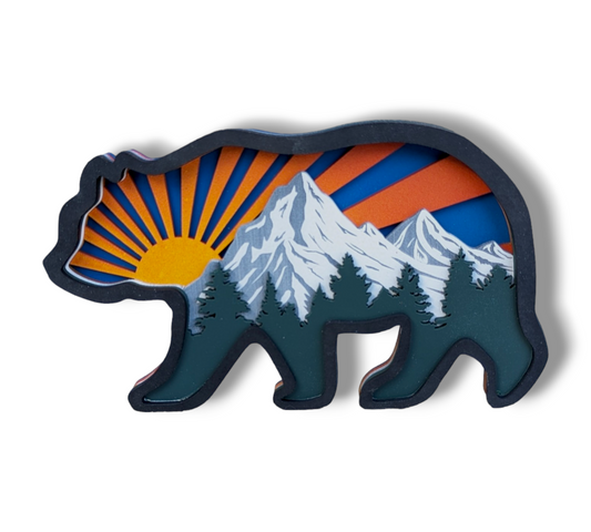 Bear Wall Art | Sunrise, Mountain, Trees | Various Sizes