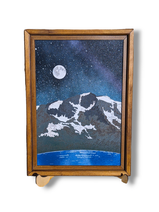 Realistic Wood Art | Mt. Tallac Portrait |  Rectangular
