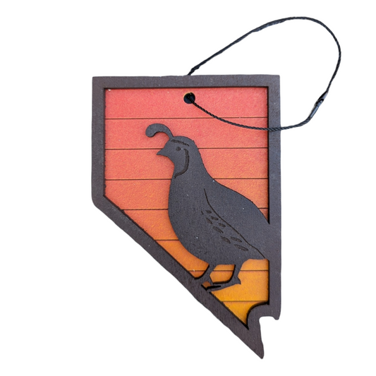 Nevada Quail Ornament | 5" by 4"