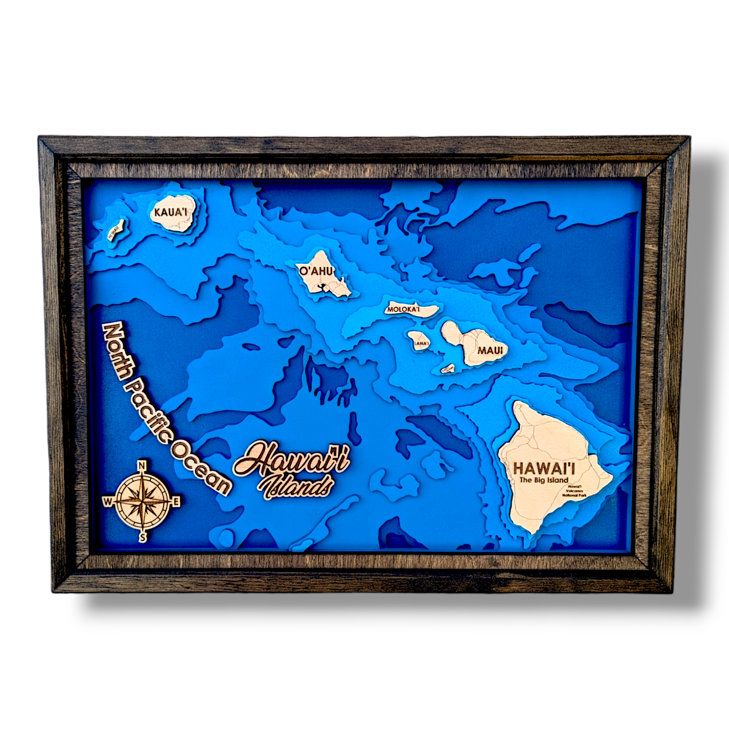 Hawaiian Islands Art | Hawaiian Bathymetry Map | Various Sizes