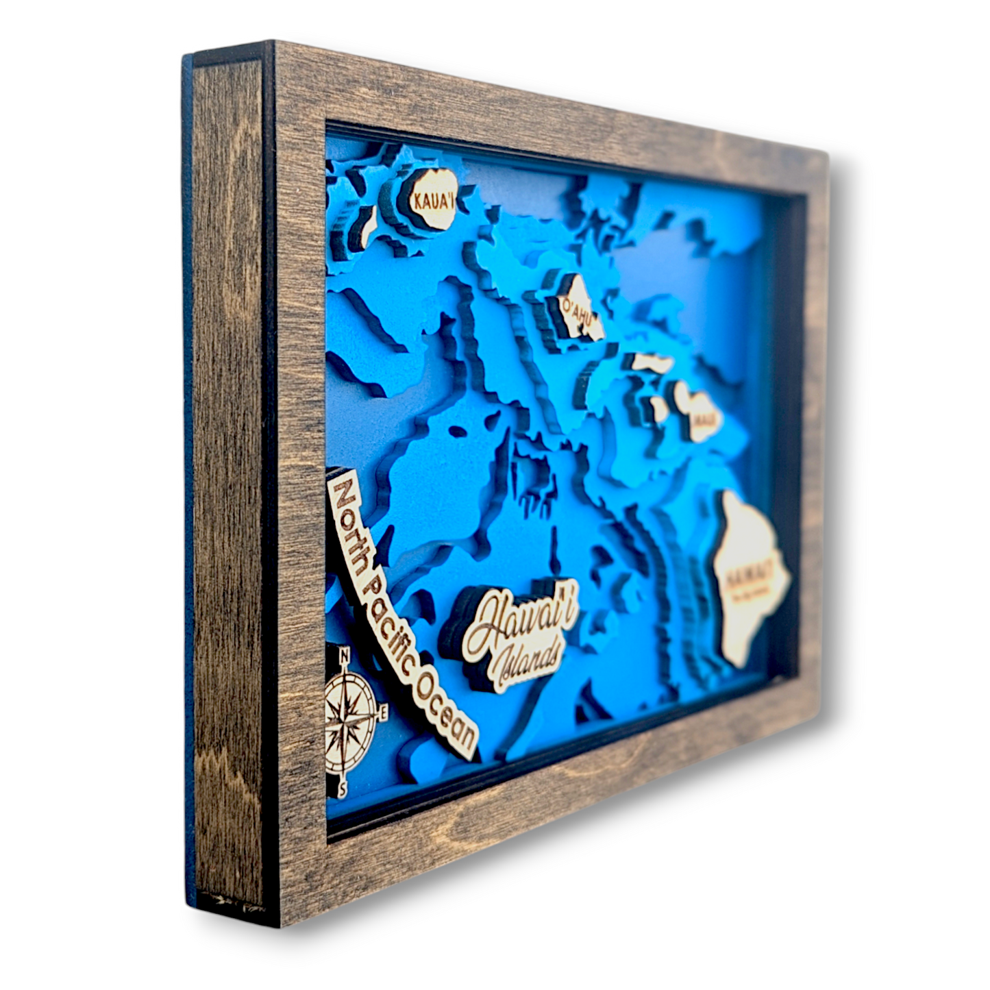 Hawaiian Islands Art | Hawaiian Bathymetry Map | Various Sizes