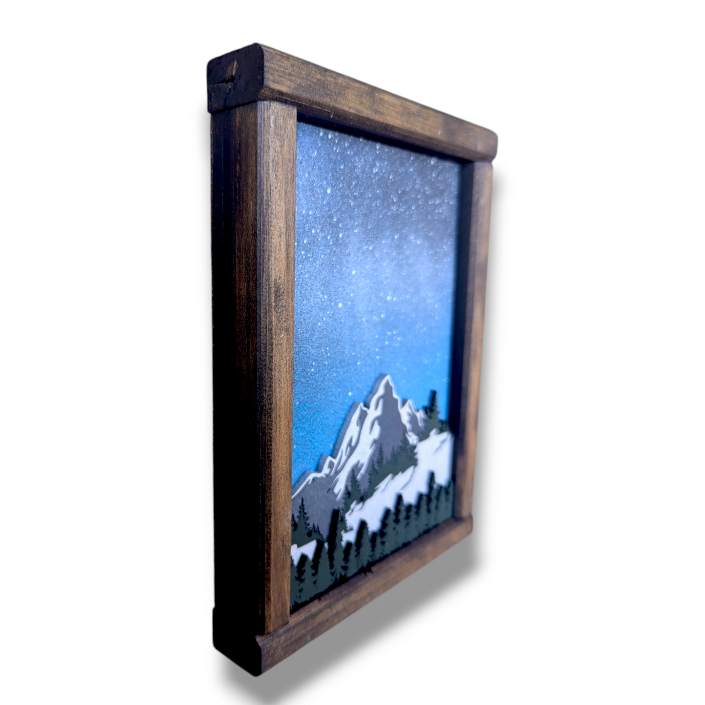 Mountain Art | 6" by 8" | Snowy Slopes | Blue, Indigo, or Orange Sky