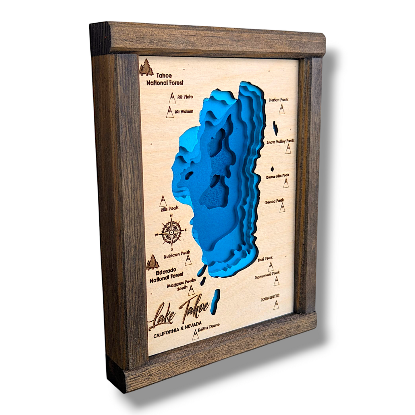 Lake Tahoe Art | Tahoe Bathymetry Map | Various Sizes