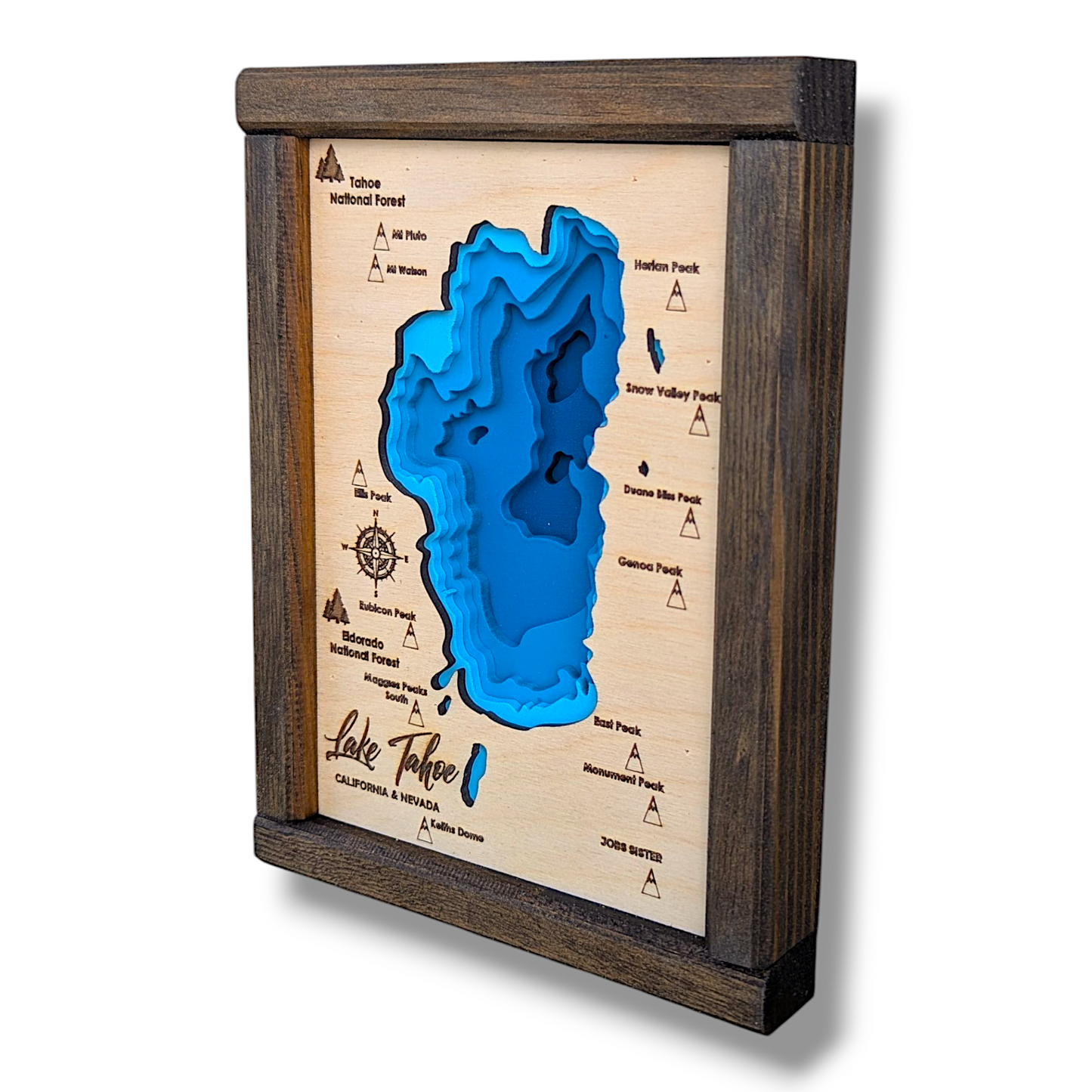 Lake Tahoe Art | Tahoe Bathymetry Map | Various Sizes