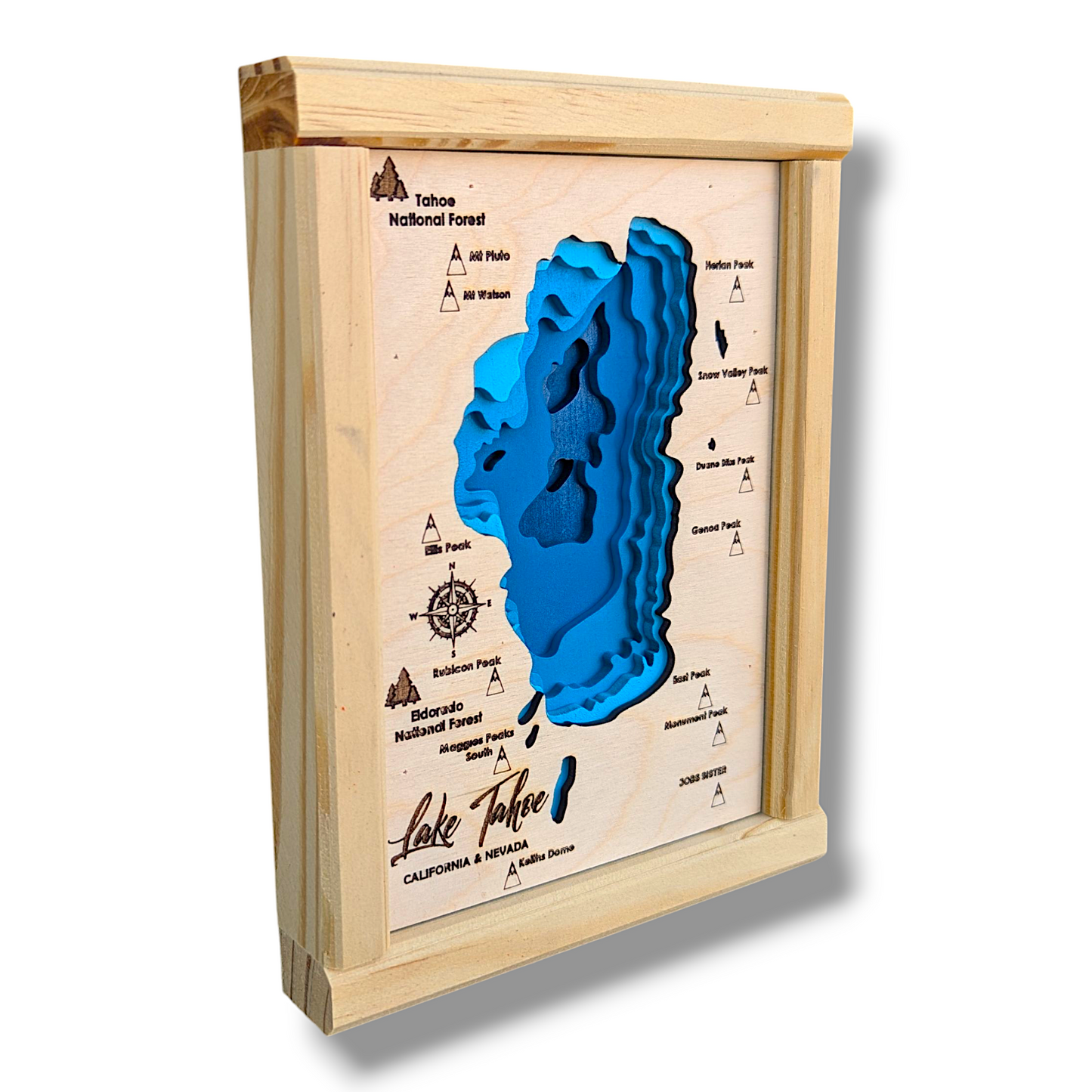 Lake Tahoe Art | Tahoe Bathymetry Map | Various Sizes