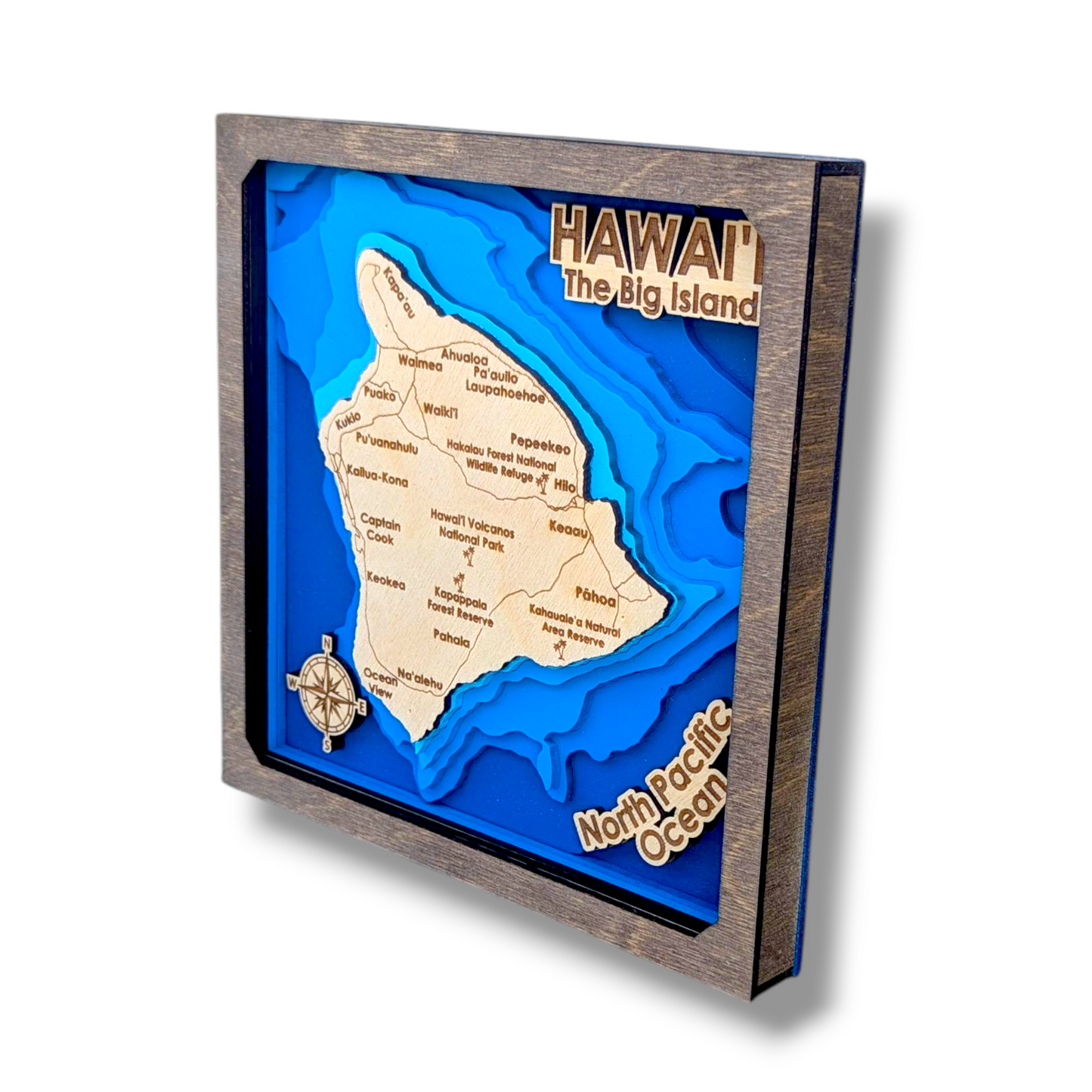 The Big Island Art | Hawaiian Bathymetry Map | Various Sizes