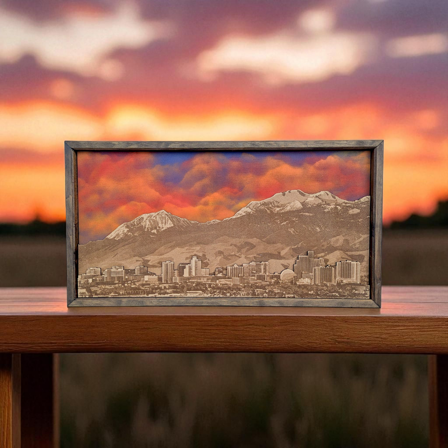 Reno Skyline Art | City Skyline, Mountains, Night Sky | Various Sizes