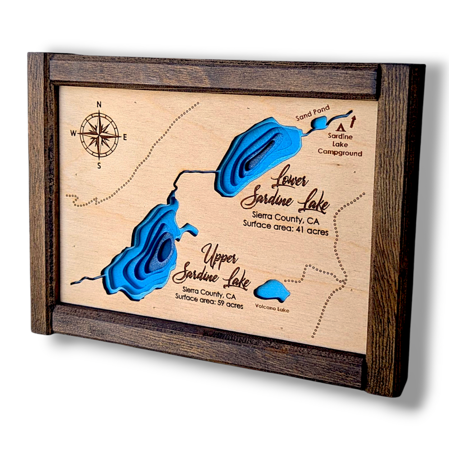 Sardine Lake Art | Sardine Lake Bathymetry Map | Various Sizes