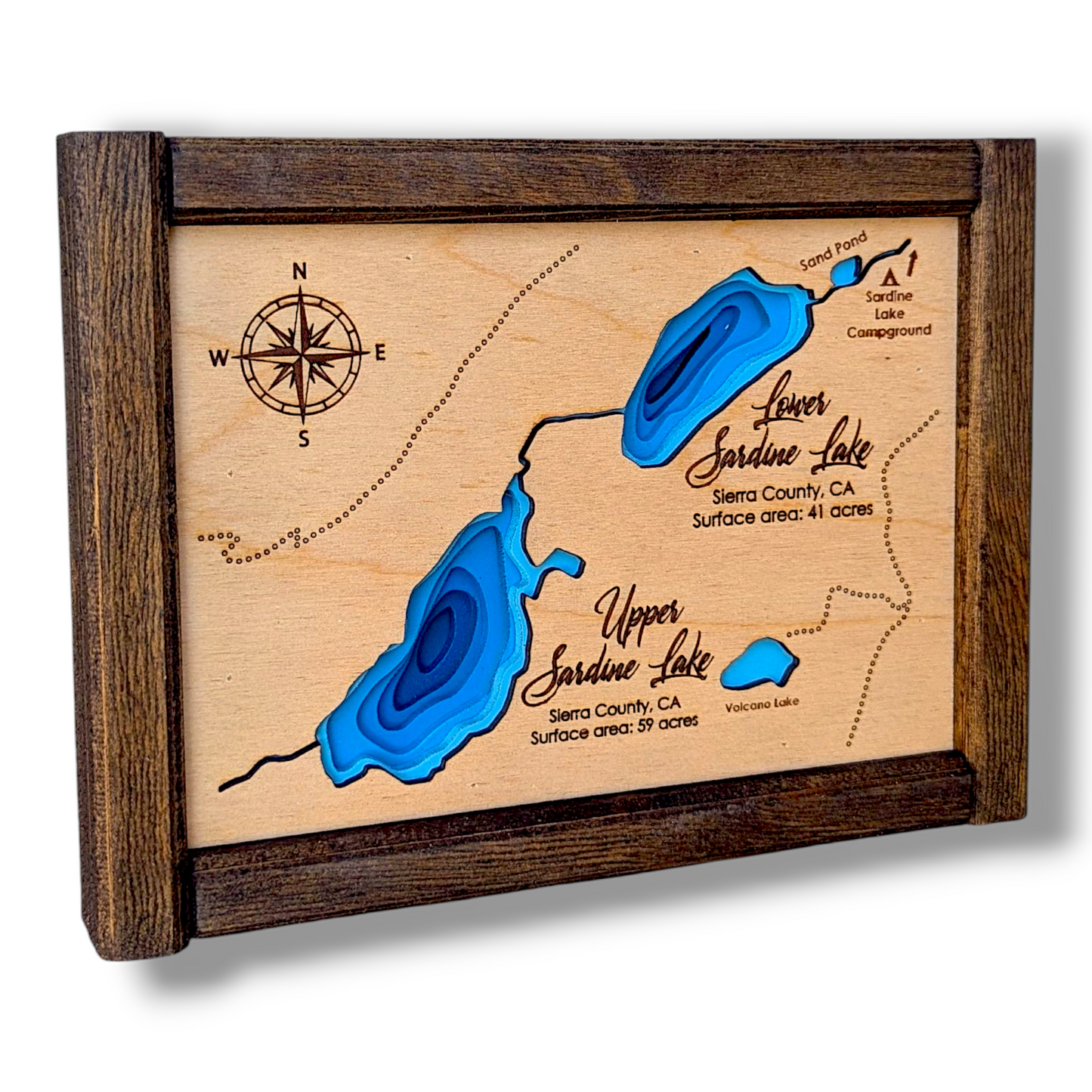Sardine Lake Art | Sardine Lake Bathymetry Map | Various Sizes