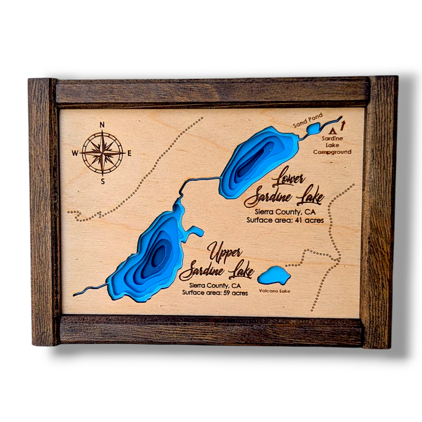Sardine Lake Art | Sardine Lake Bathymetry Map | Various Sizes
