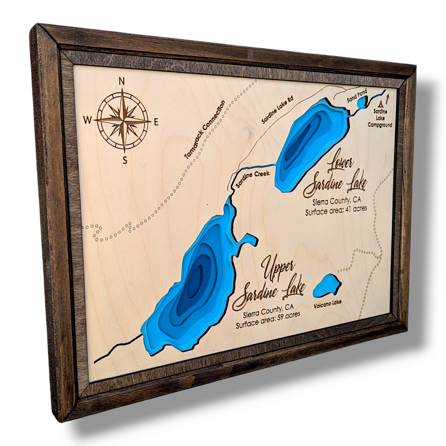 Sardine Lake Art | Sardine Lake Bathymetry Map | Various Sizes