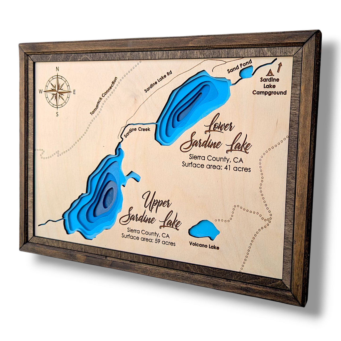 Sardine Lake Art | Sardine Lake Bathymetry Map | Various Sizes