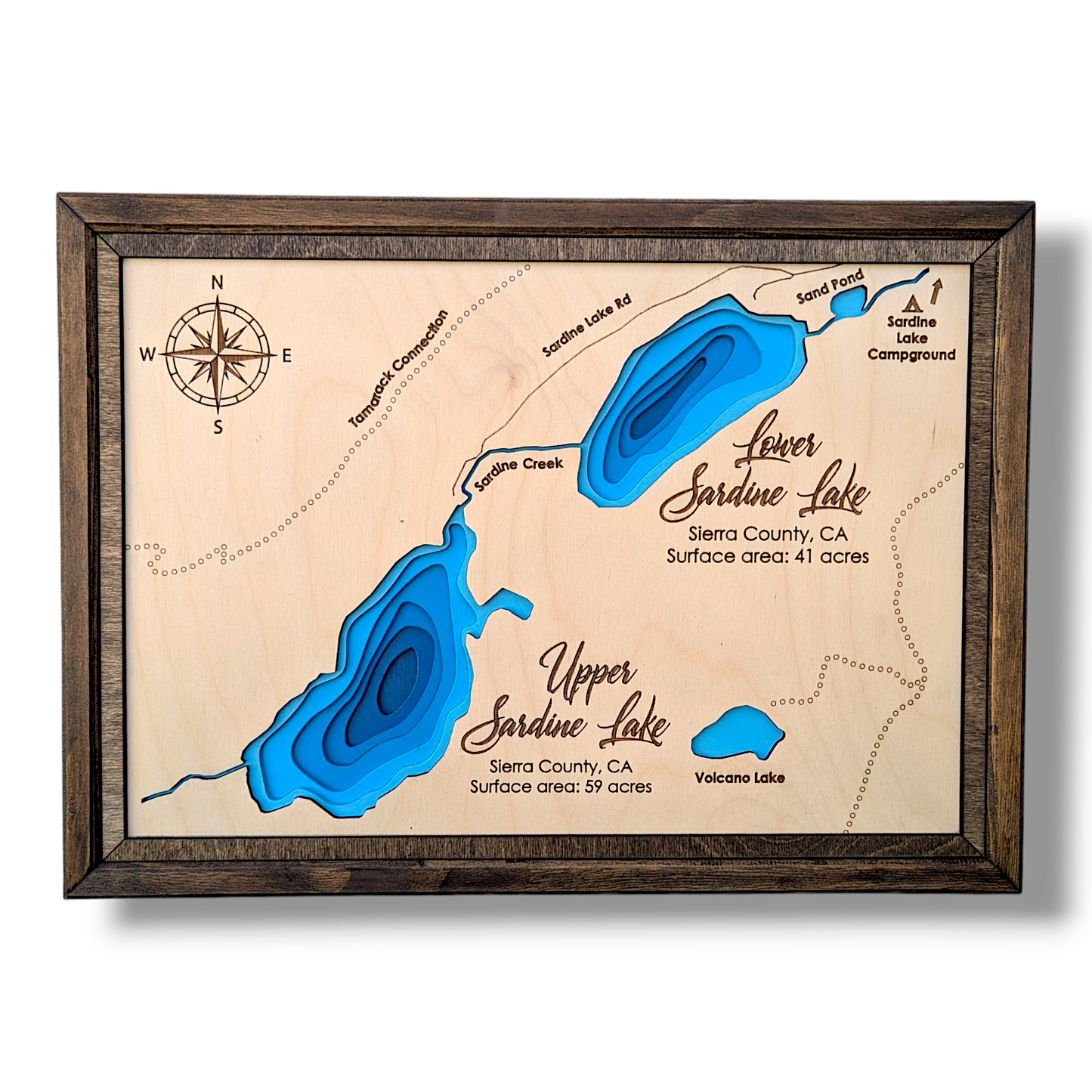 Sardine Lake Art | Sardine Lake Bathymetry Map | Various Sizes