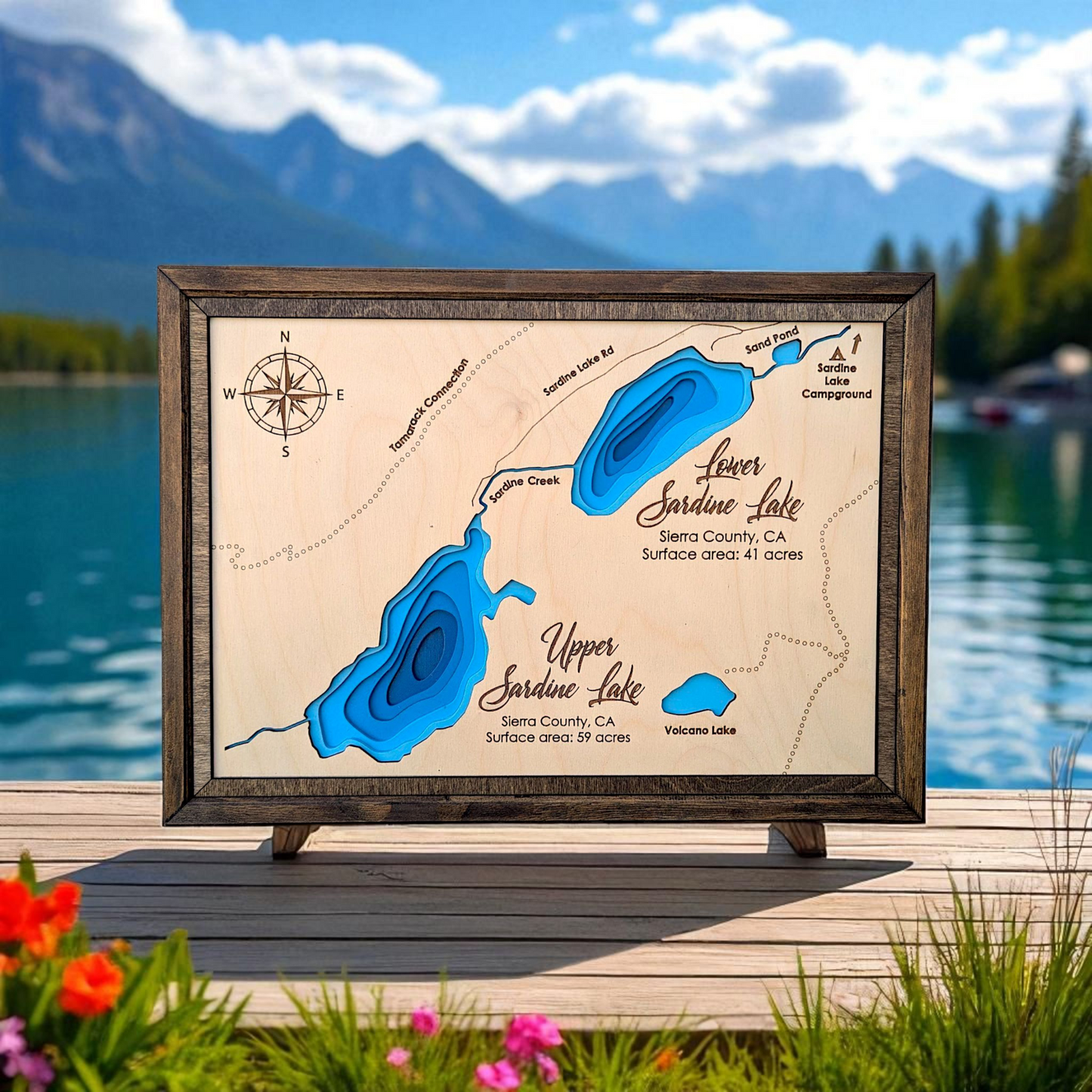 Sardine Lake Art | Sardine Lake Bathymetry Map | Various Sizes