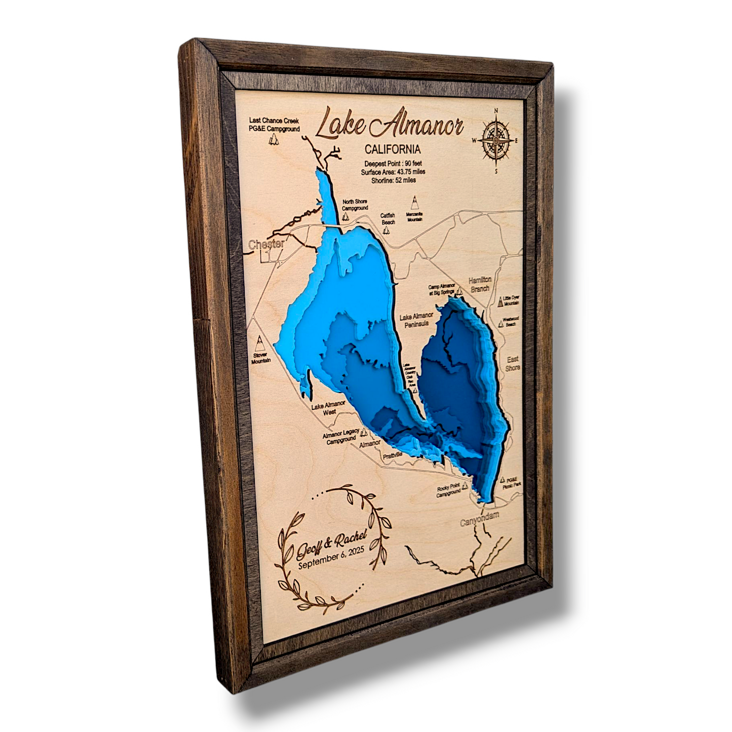 Custom Lake Bathymetry Map | Various Sizes