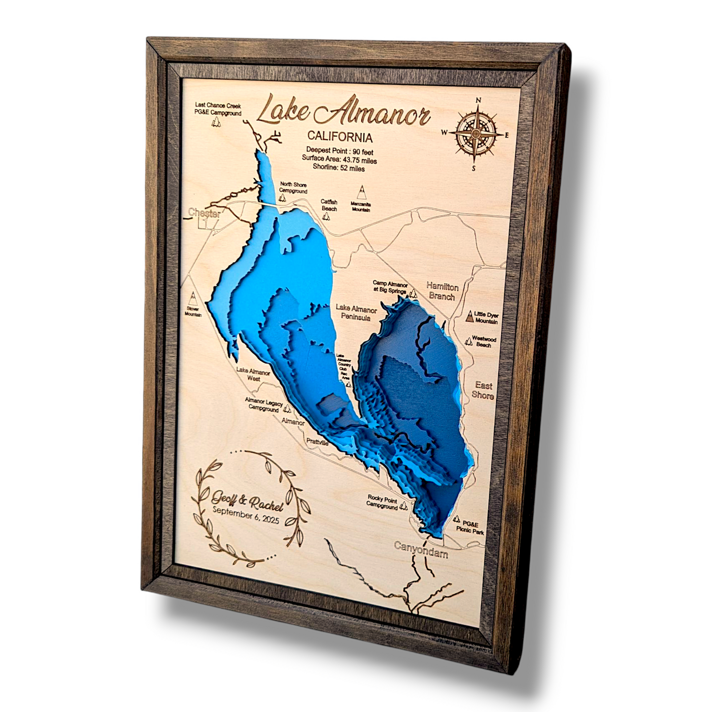 Custom Lake Bathymetry Map | Various Sizes