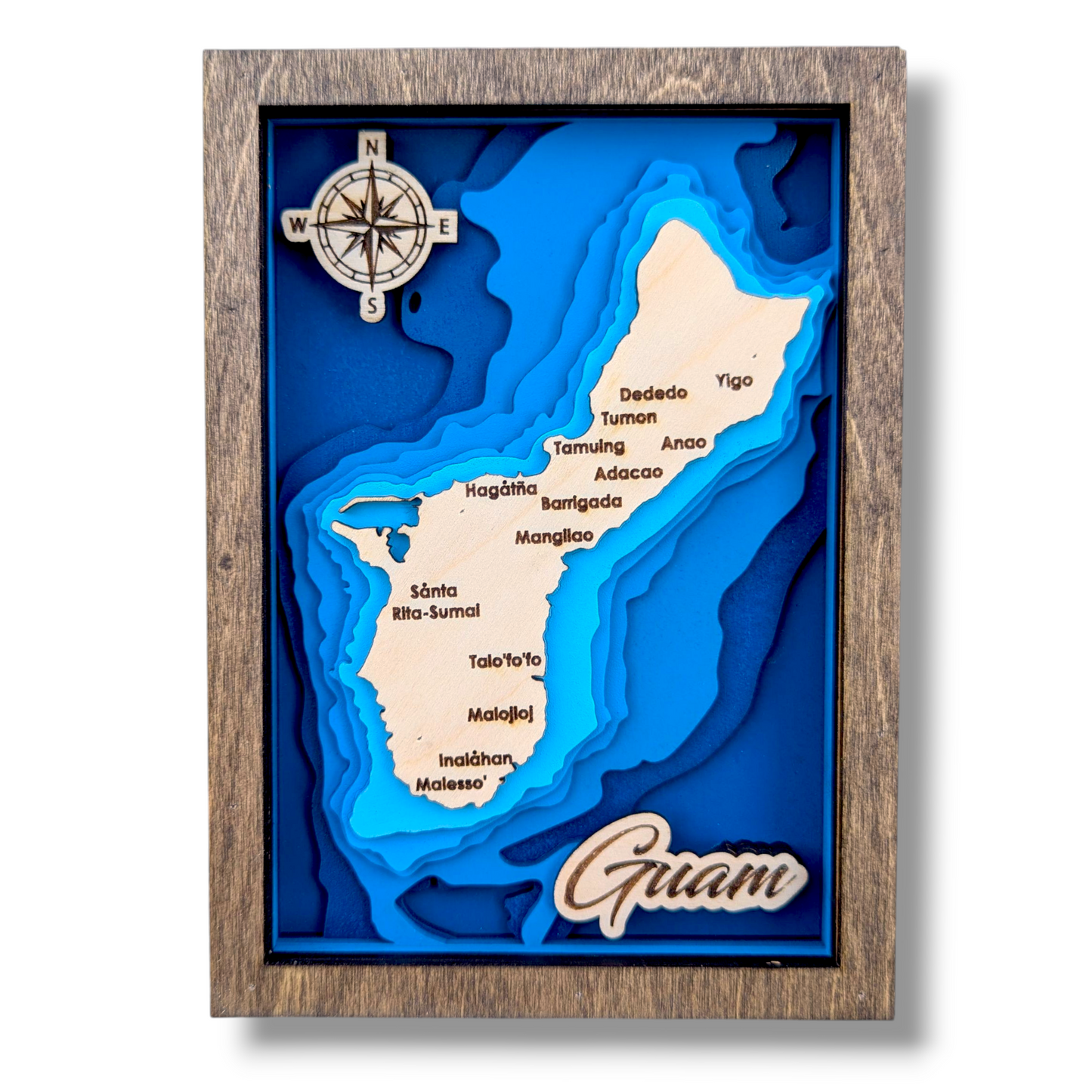 Guam Art | Guam Bathymetry Map | Various Sizes