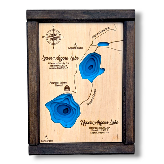Custom Lake Map - Angora Lake