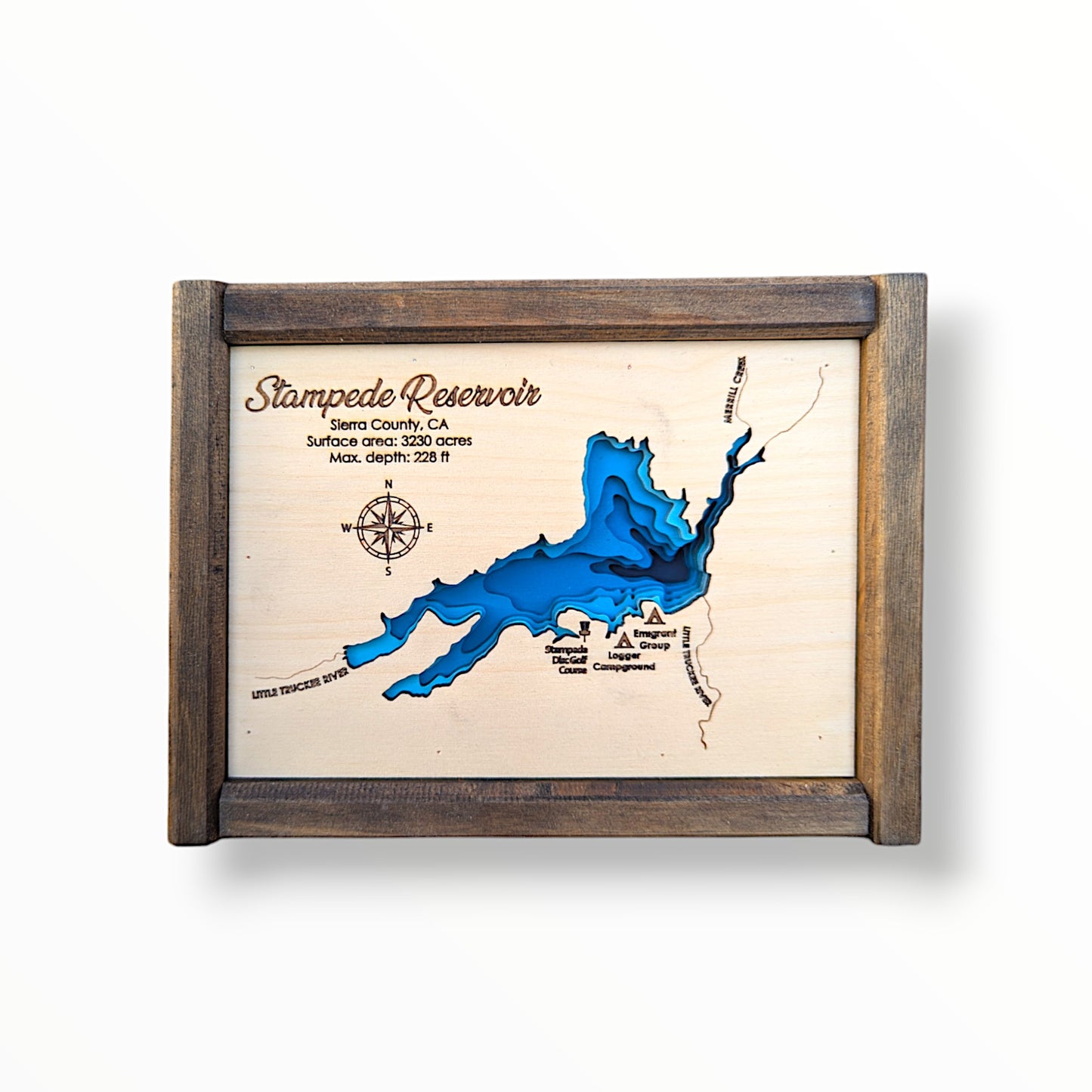 Stampede Reservoir Art | Stampede Reservoir Bathymetry Map | Various Sizes