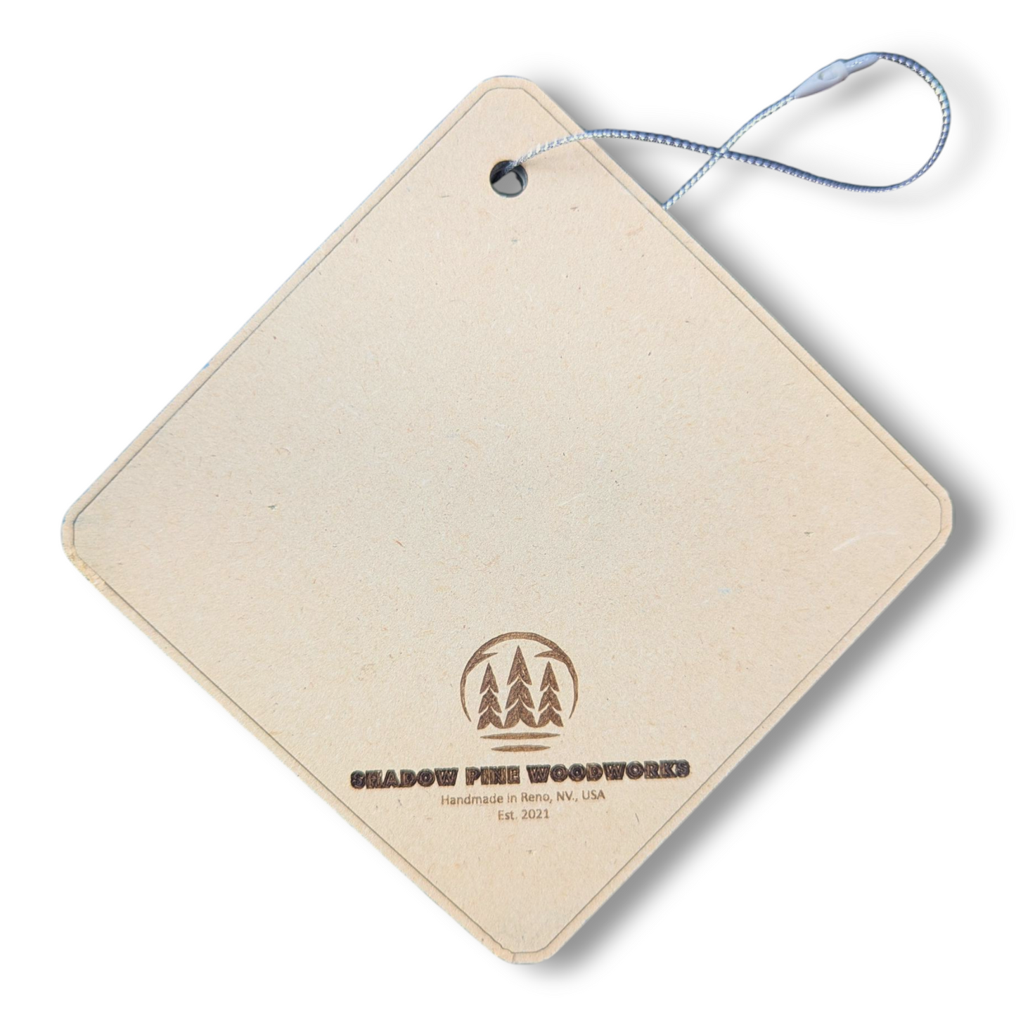 Donner Lake Bathymetric Ornament | Diamond | 4" by 4"