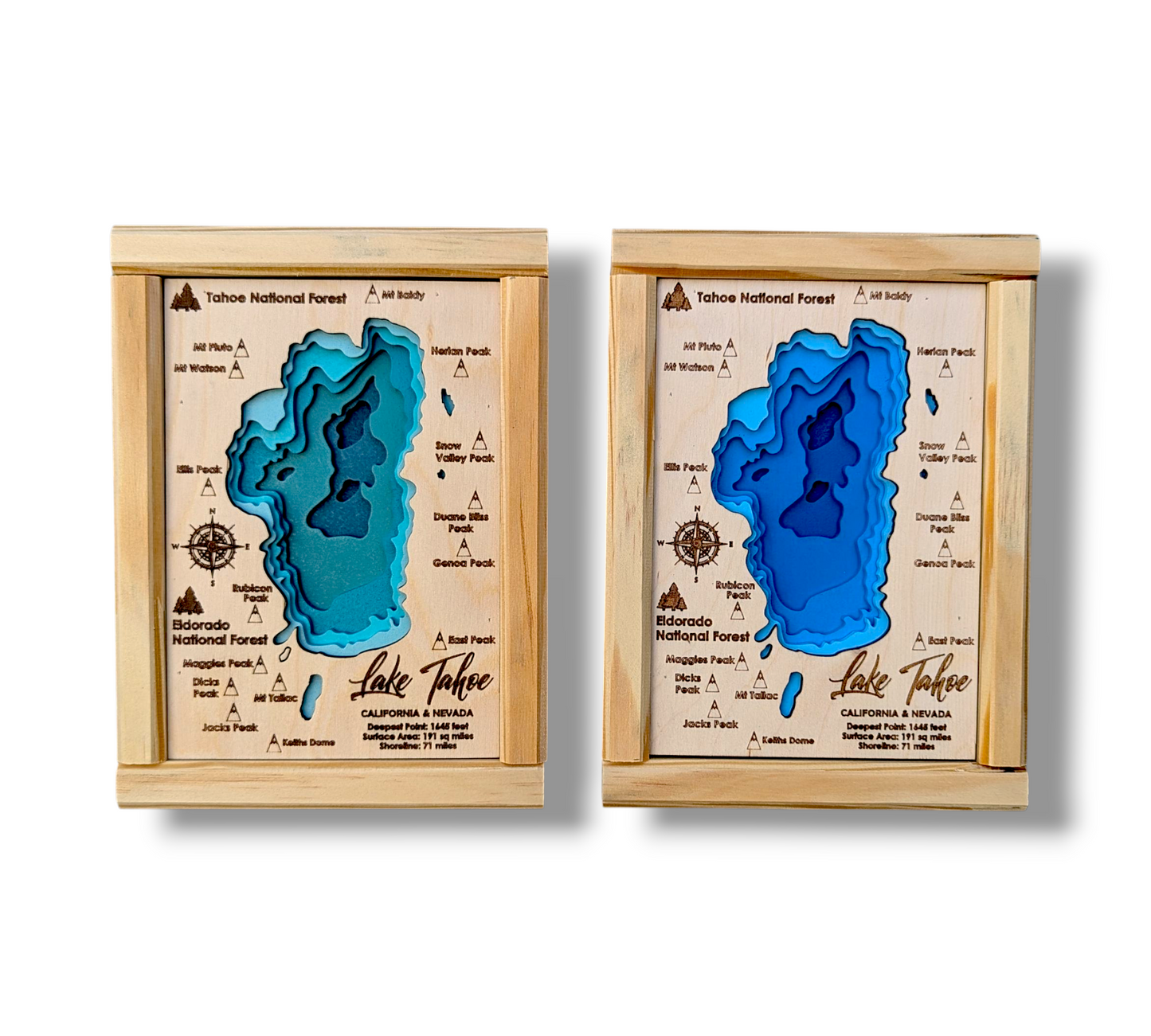 Lake Tahoe Art | Tahoe Bathymetry Map | Various Sizes