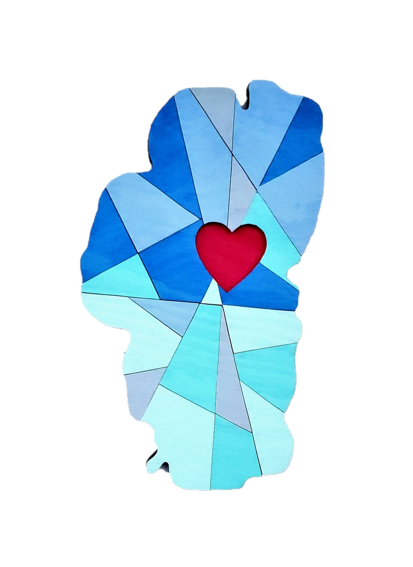 Lake Tahoe Art | Geometric Tahoe Love | 10" by 19"