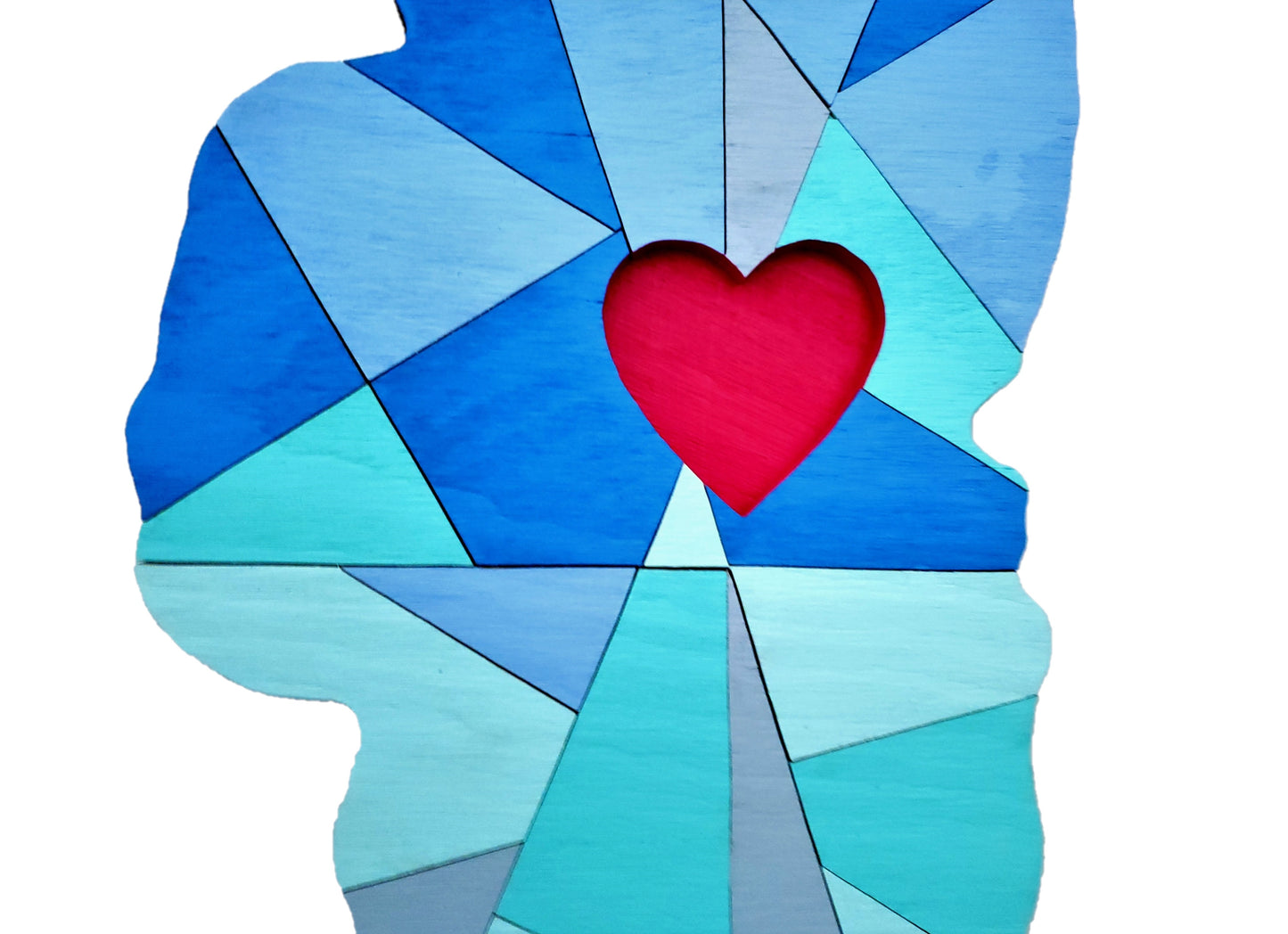 Lake Tahoe Art | Geometric Tahoe Love | 10" by 19"