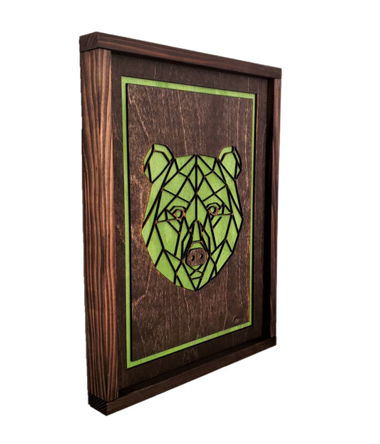 Geometric Animal Art | 12" by 16" | Mountain Lion, Wolf, Bear, Ram, Stag, Fox