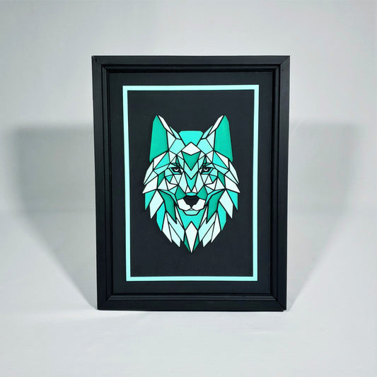 Geometric Animal Art | 12" by 16" | Wolf